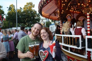 Enjoying a Beer at Oktoberfest 2010