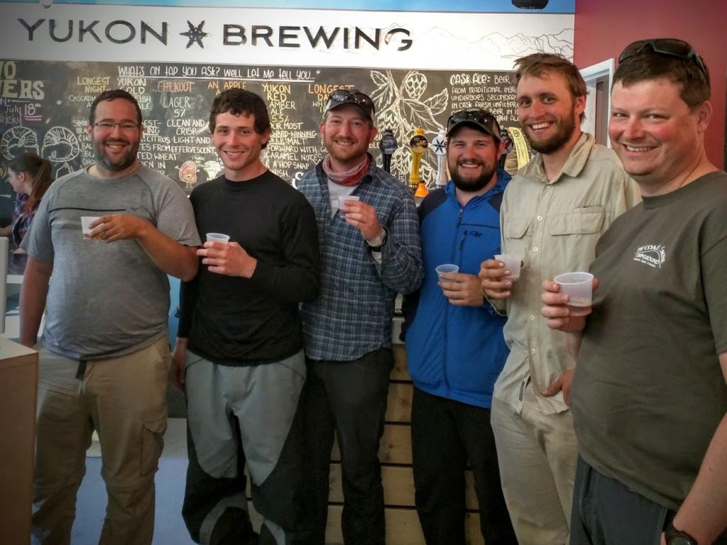 A well deserved tasting at Yukon Brewing